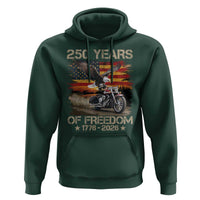 250 Years Of Freedom Patriotic Biker US Flag Motorcycle Lover Hoodie
