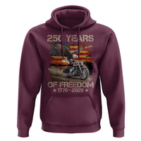 250 Years Of Freedom Patriotic Biker US Flag Motorcycle Lover Hoodie