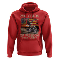 250 Years Of Freedom Patriotic Biker US Flag Motorcycle Lover Hoodie