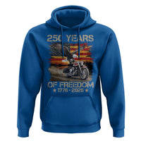 250 Years Of Freedom Patriotic Biker US Flag Motorcycle Lover Hoodie