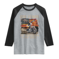 250 Years Of Freedom Patriotic Biker US Flag Motorcycle Lover Raglan Shirt