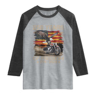 250 Years Of Freedom Patriotic Biker US Flag Motorcycle Lover Raglan Shirt
