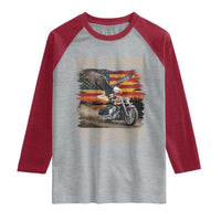 250 Years Of Freedom Patriotic Biker US Flag Motorcycle Lover Raglan Shirt