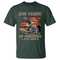 250 Years Of Freedom Patriotic Biker US Flag Motorcycle Lover T Shirt