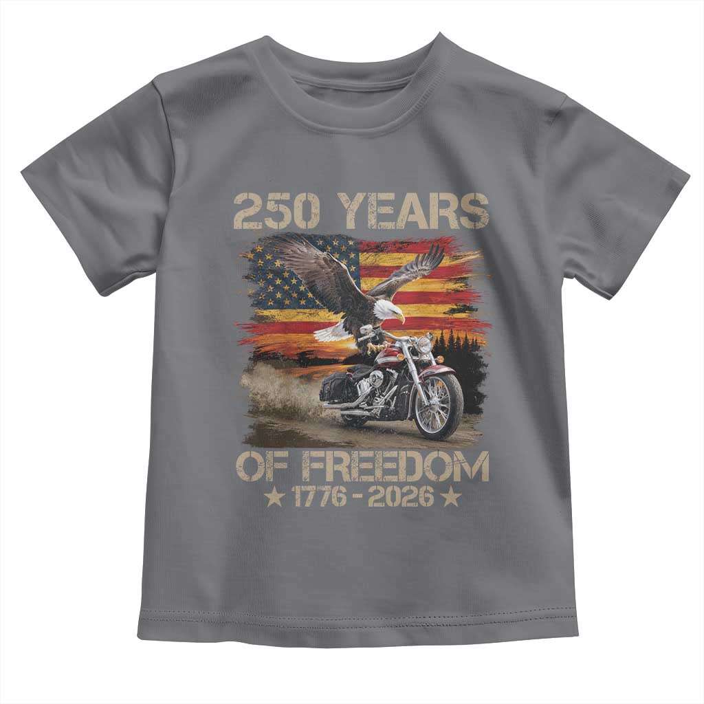 250 Years Of Freedom Patriotic Biker US Flag Motorcycle Lover Toddler T Shirt
