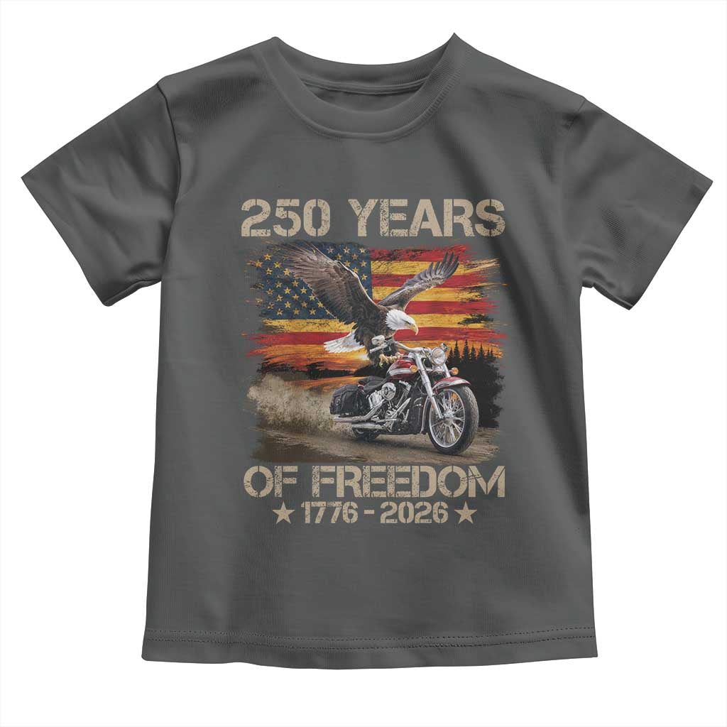 250 Years Of Freedom Patriotic Biker US Flag Motorcycle Lover Toddler T Shirt