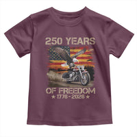 250 Years Of Freedom Patriotic Biker US Flag Motorcycle Lover Toddler T Shirt