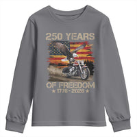 250 Years Of Freedom Patriotic Biker US Flag Motorcycle Lover Youth Sweatshirt