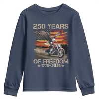 250 Years Of Freedom Patriotic Biker US Flag Motorcycle Lover Youth Sweatshirt