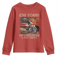 250 Years Of Freedom Patriotic Biker US Flag Motorcycle Lover Youth Sweatshirt