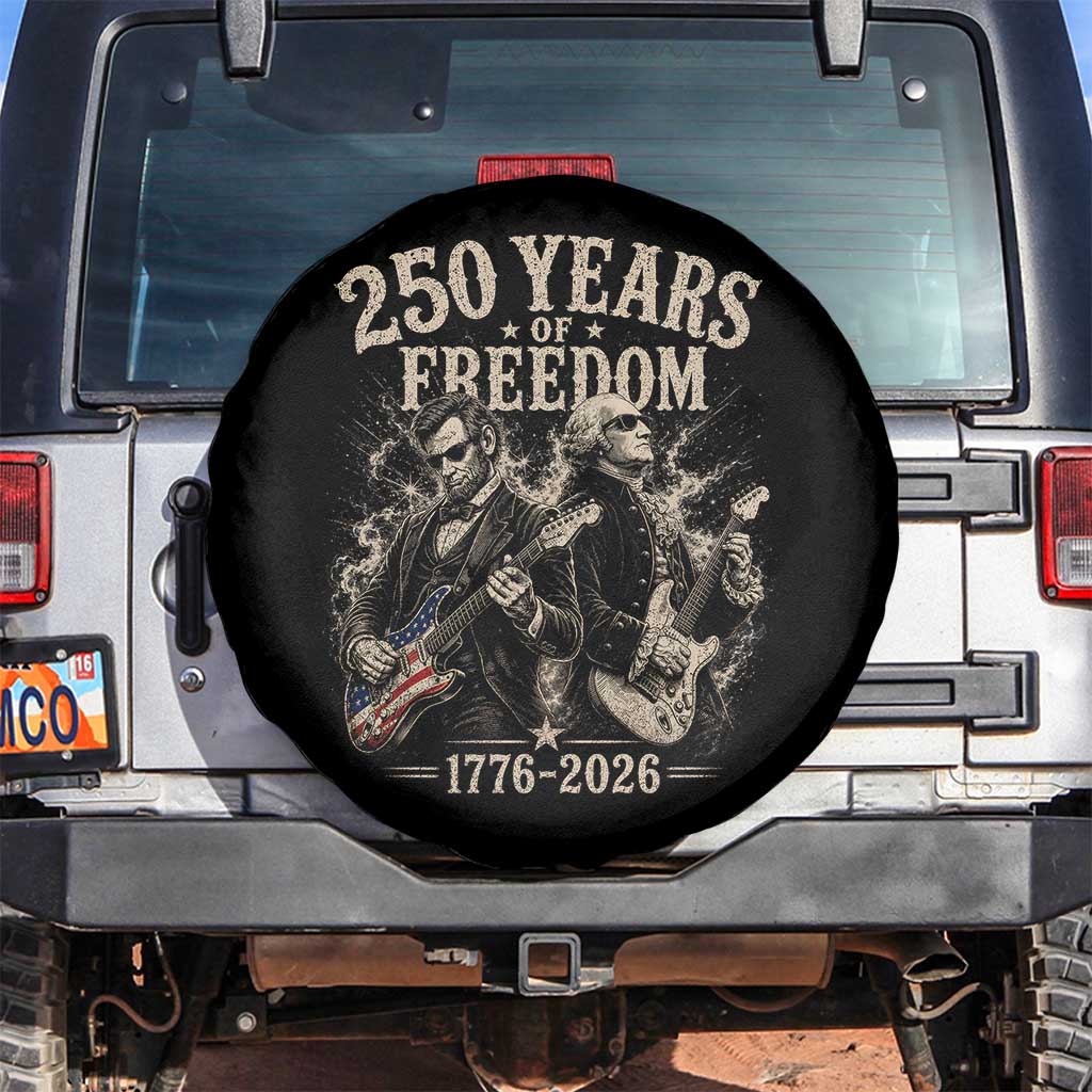 George Washington Lincoln Playing Guitar USA 250th Anniversary Spare Tire Cover 250 Years Of Freedom 1776 2026