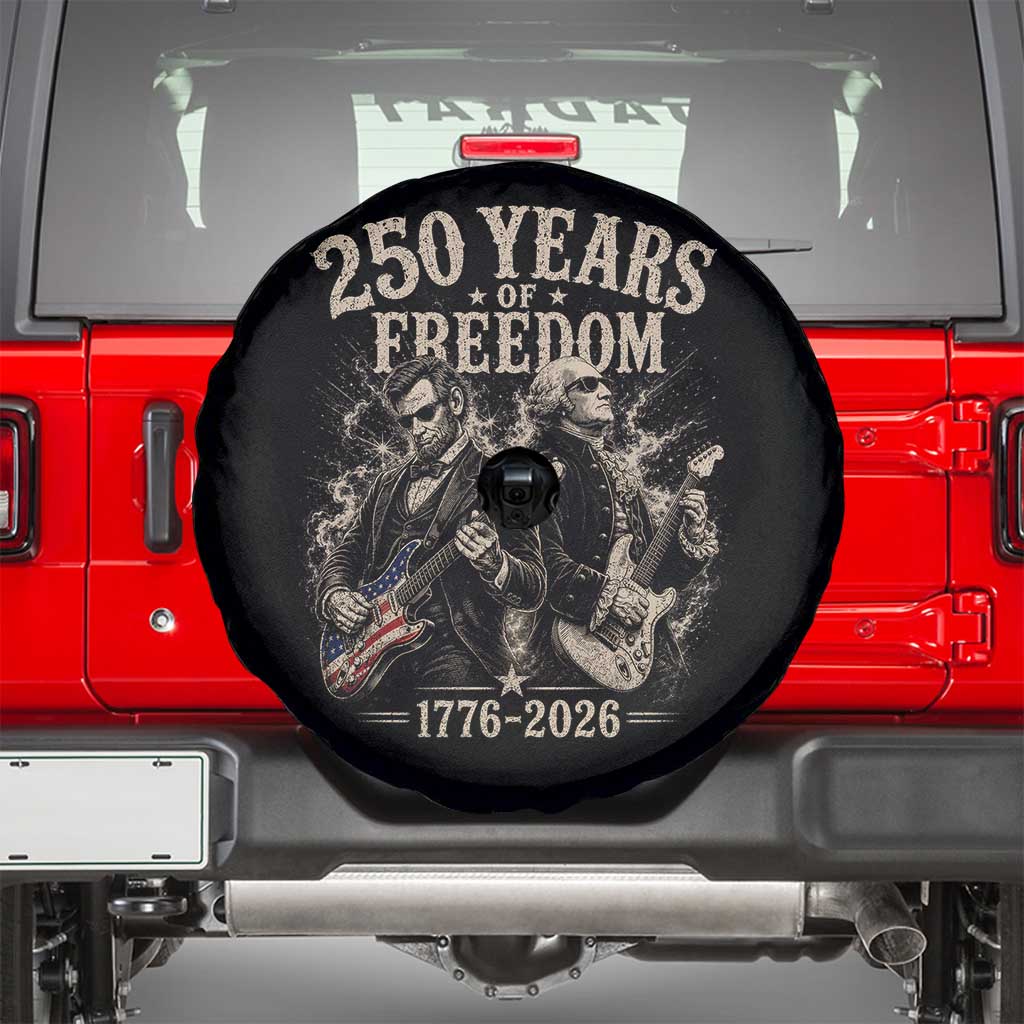 George Washington Lincoln Playing Guitar USA 250th Anniversary Spare Tire Cover 250 Years Of Freedom 1776 2026
