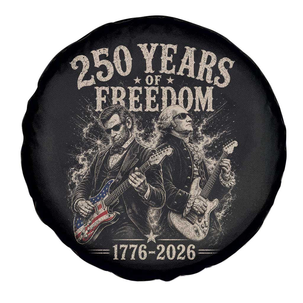George Washington Lincoln Playing Guitar USA 250th Anniversary Spare Tire Cover 250 Years Of Freedom 1776 2026
