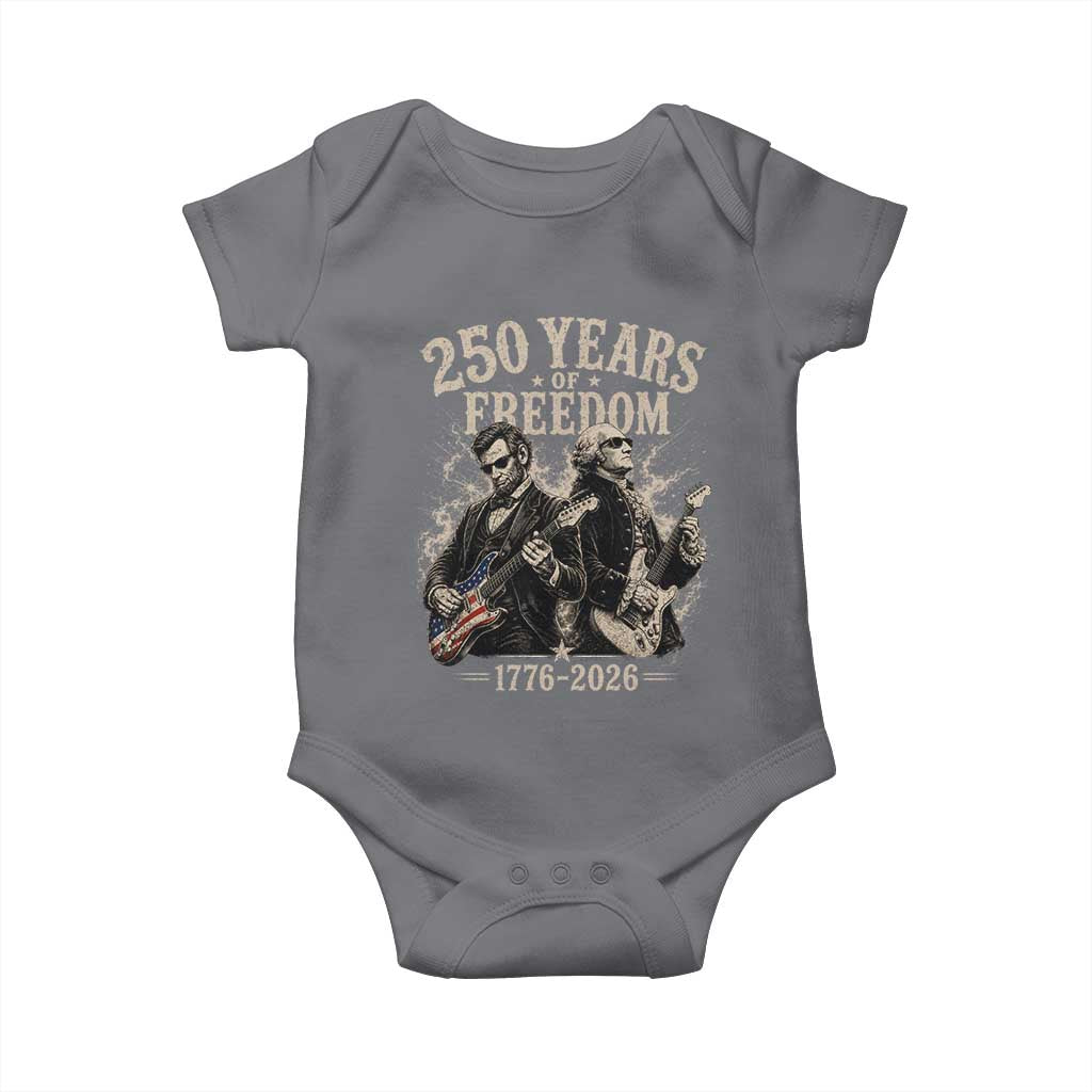George Washington Lincoln Playing Guitar USA 250th Anniversary Baby Onesie 250 Years Of Freedom 1776 2026