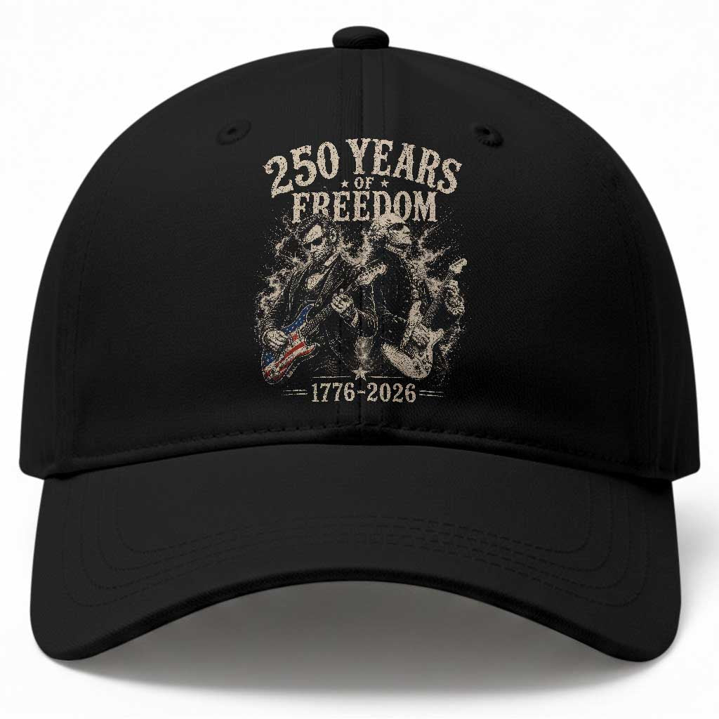 George Washington Lincoln Playing Guitar USA 250th Anniversary Baseball Cap 250 Years Of Freedom 1776 2026
