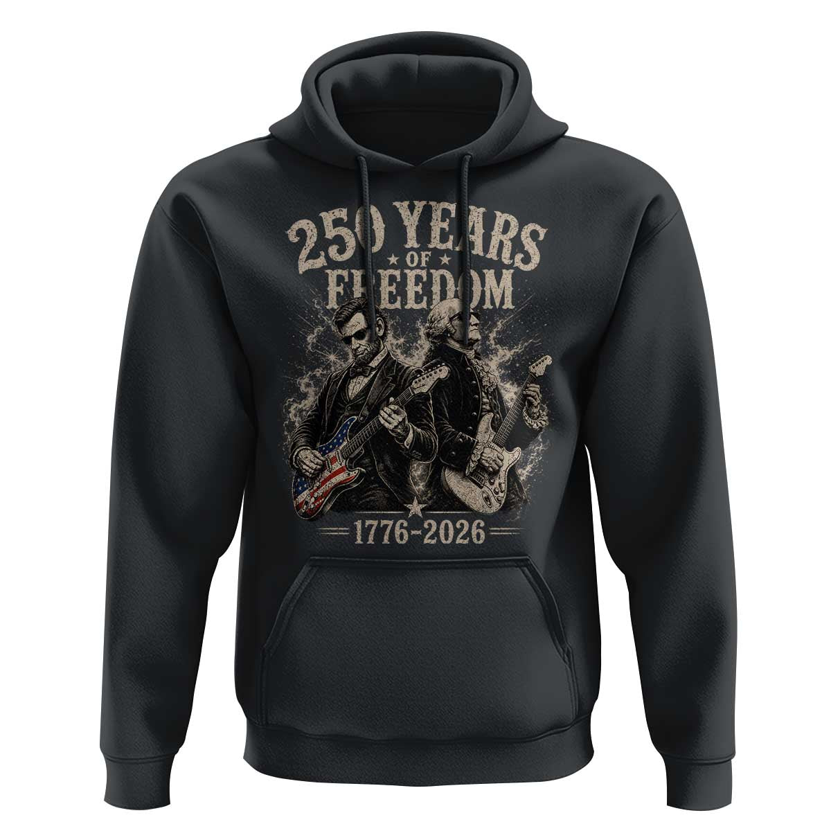 George Washington Lincoln Playing Guitar USA 250th Anniversary Hoodie 250 Years Of Freedom 1776 2026
