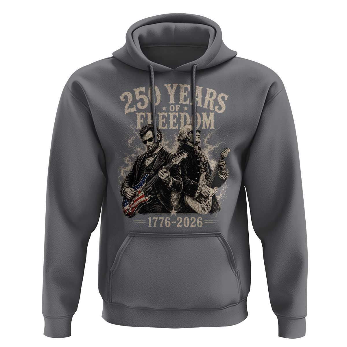 George Washington Lincoln Playing Guitar USA 250th Anniversary Hoodie 250 Years Of Freedom 1776 2026