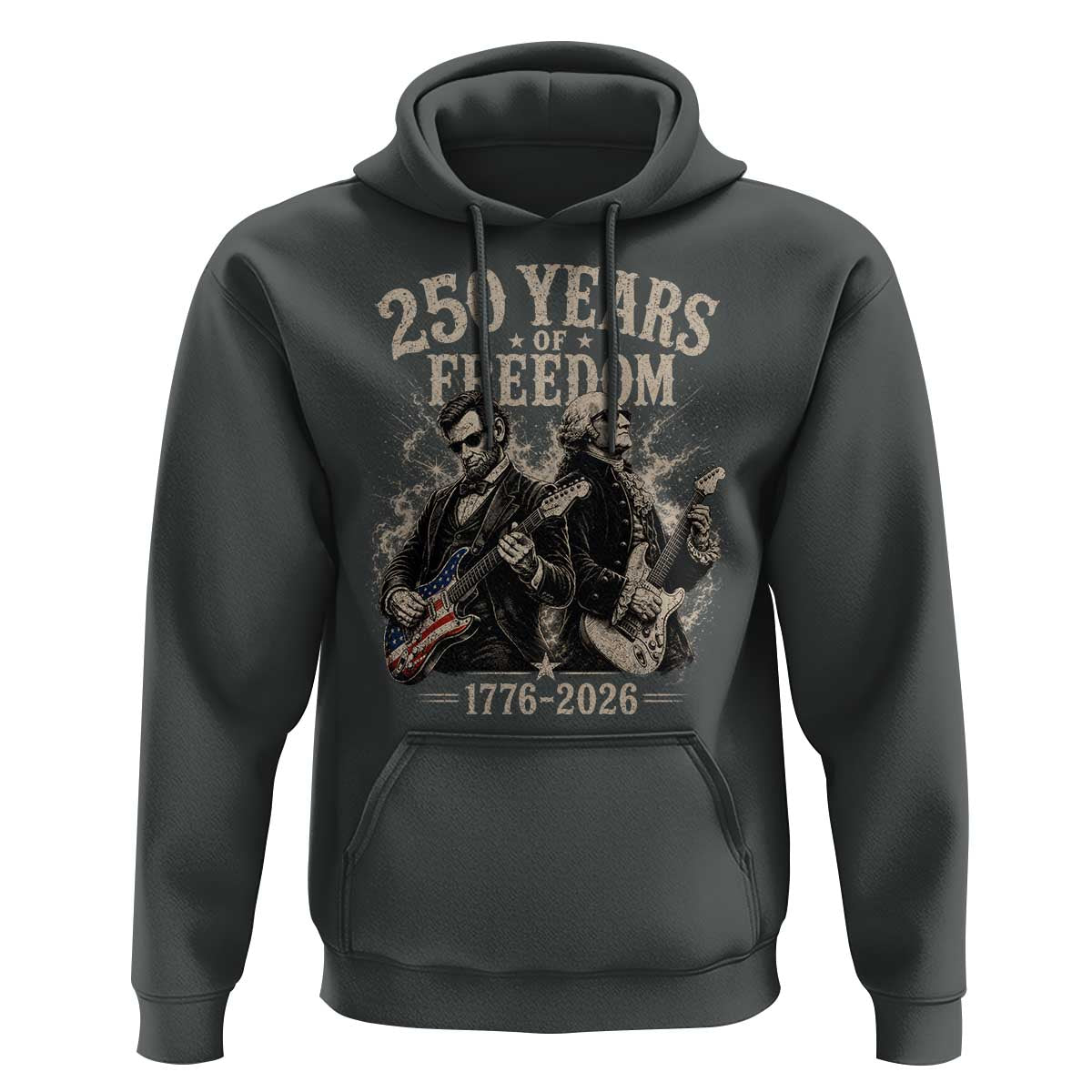 George Washington Lincoln Playing Guitar USA 250th Anniversary Hoodie 250 Years Of Freedom 1776 2026