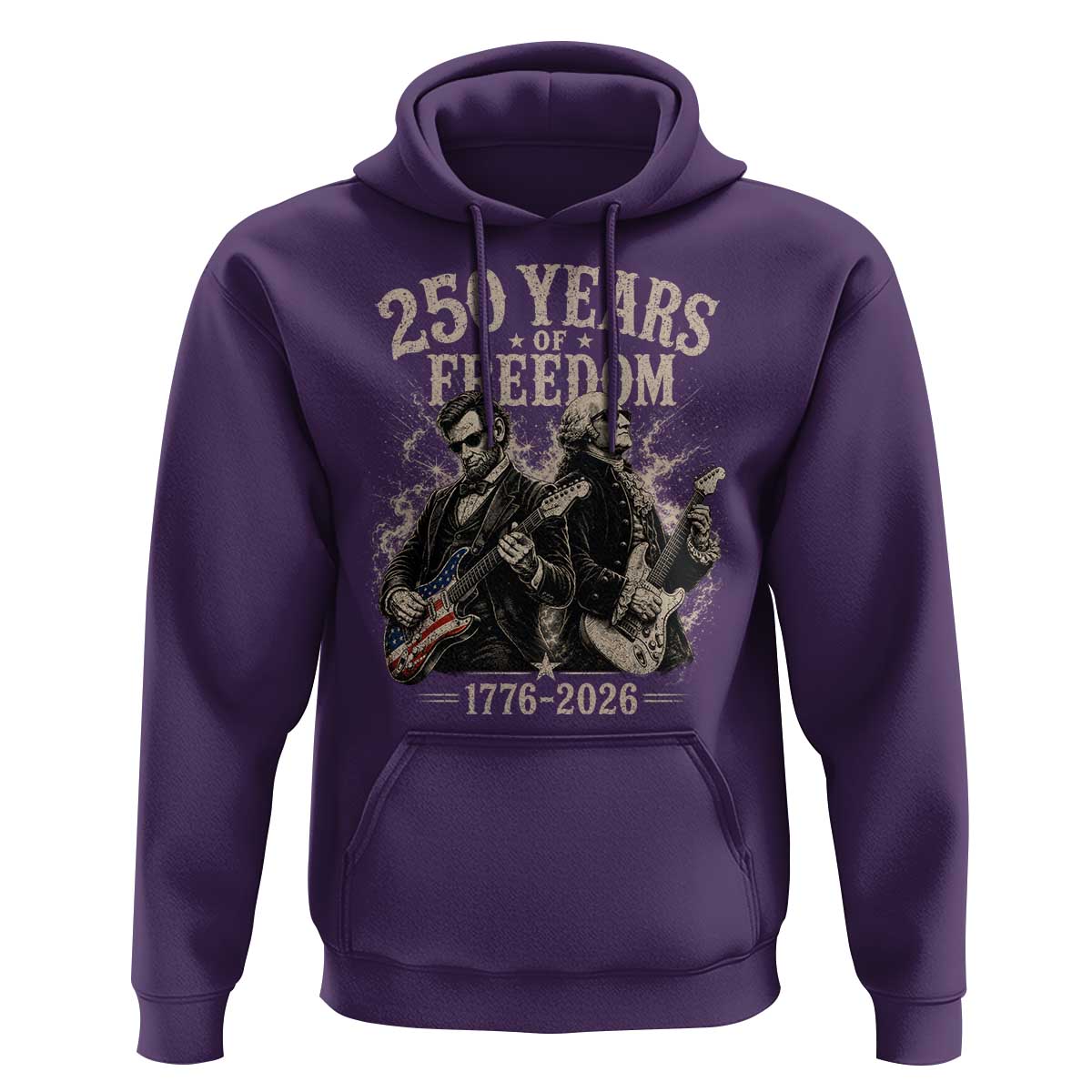 George Washington Lincoln Playing Guitar USA 250th Anniversary Hoodie 250 Years Of Freedom 1776 2026