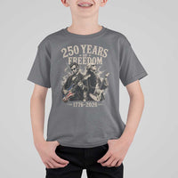 George Washington Lincoln Playing Guitar USA 250th Anniversary T Shirt For Kid 250 Years Of Freedom 1776 2026