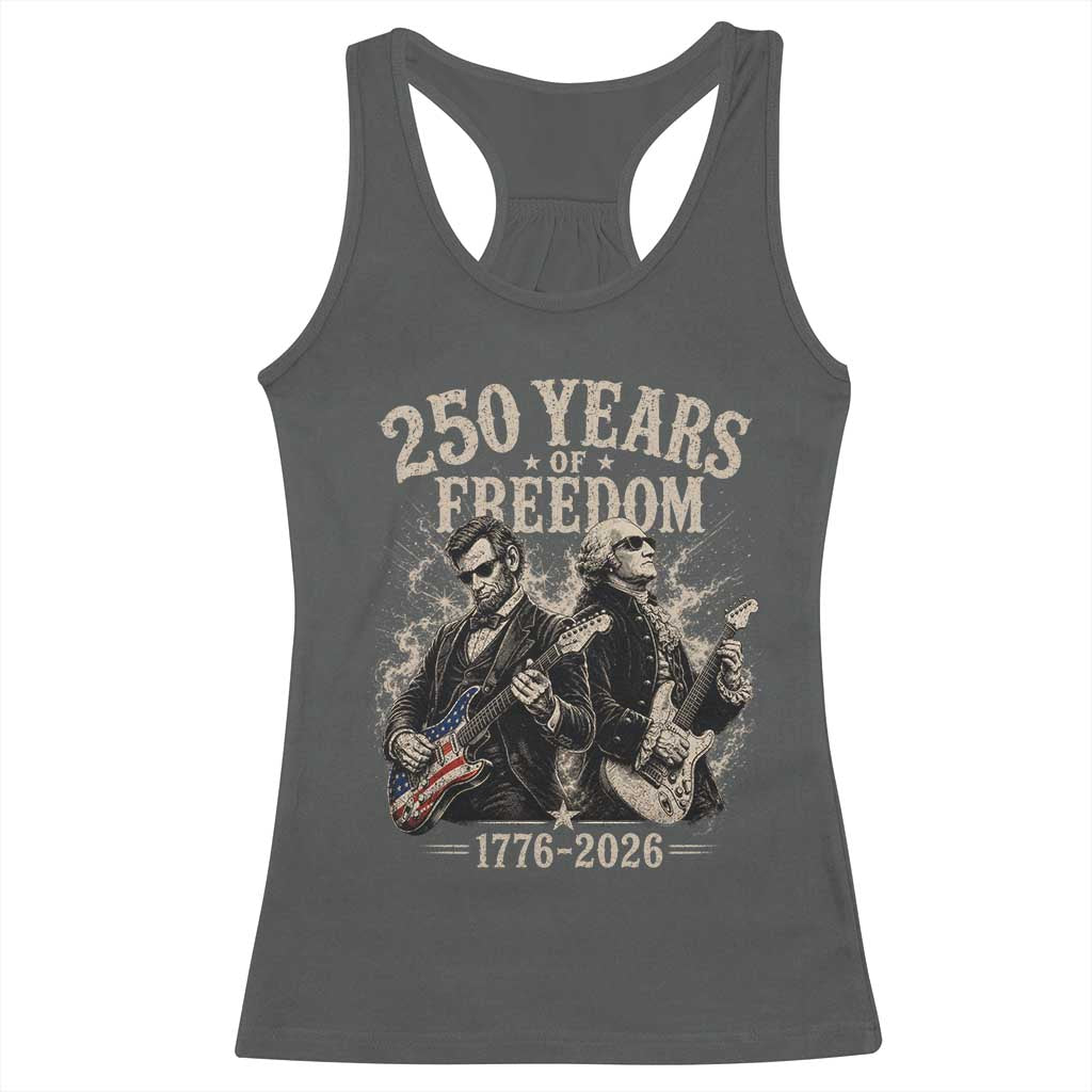 George Washington Lincoln Playing Guitar USA 250th Anniversary Racerback Tank Top 250 Years Of Freedom 1776 2026