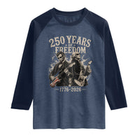 George Washington Lincoln Playing Guitar USA 250th Anniversary Raglan Shirt 250 Years Of Freedom 1776 2026