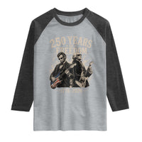 George Washington Lincoln Playing Guitar USA 250th Anniversary Raglan Shirt 250 Years Of Freedom 1776 2026