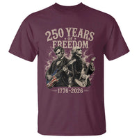 George Washington Lincoln Playing Guitar USA 250th Anniversary T Shirt 250 Years Of Freedom 1776 2026