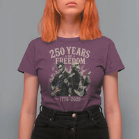 George Washington Lincoln Playing Guitar USA 250th Anniversary T Shirt For Women 250 Years Of Freedom 1776 2026