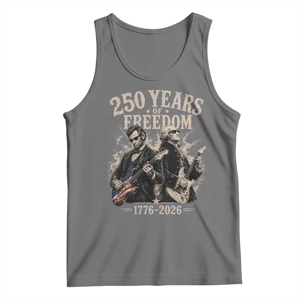 George Washington Lincoln Playing Guitar USA 250th Anniversary Tank Top 250 Years Of Freedom 1776 2026