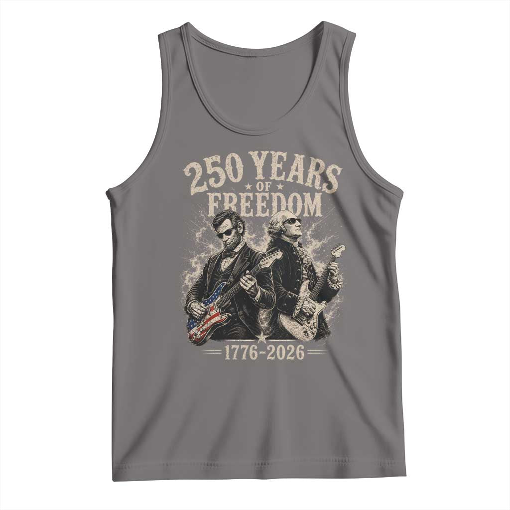 George Washington Lincoln Playing Guitar USA 250th Anniversary Tank Top 250 Years Of Freedom 1776 2026