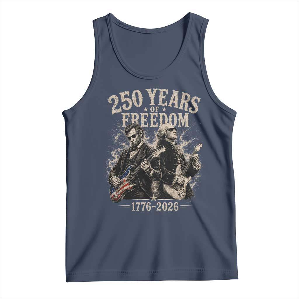 George Washington Lincoln Playing Guitar USA 250th Anniversary Tank Top 250 Years Of Freedom 1776 2026