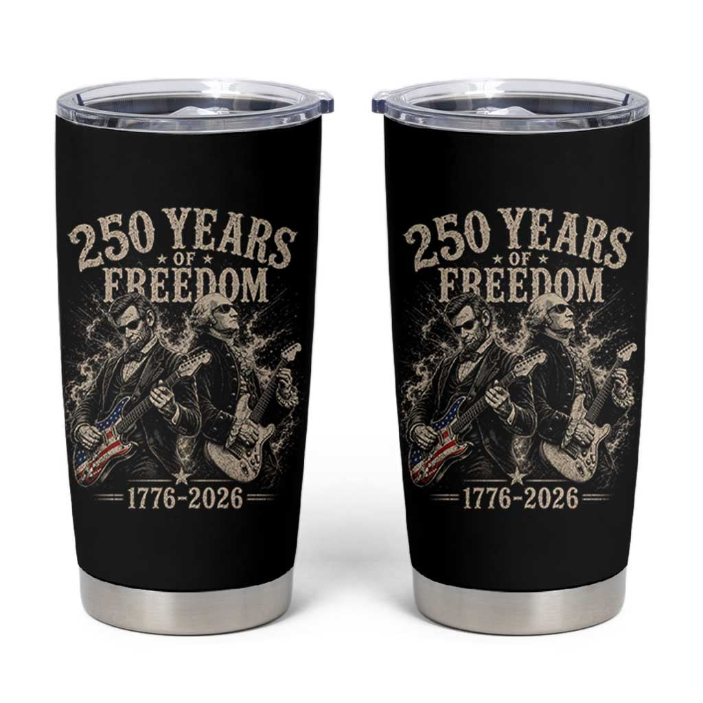 George Washington Lincoln Playing Guitar USA 250th Anniversary Tumbler Cup 250 Years Of Freedom 1776 2026