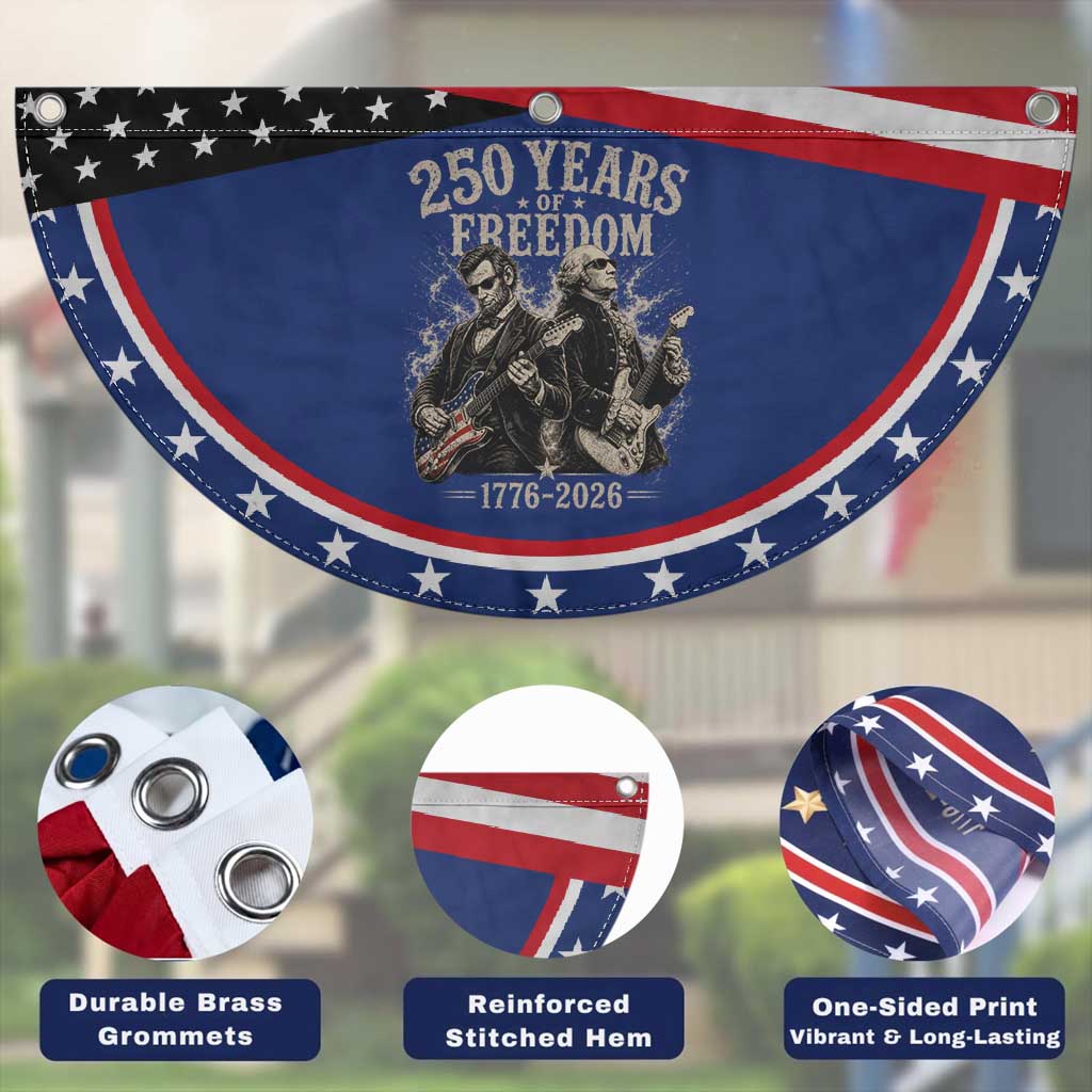 George Washington Lincoln Playing Guitar USA 250th Anniversary Patriotic Fan Flag 250 Years Of Freedom 1776 2026