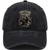 George Washington Lincoln Playing Guitar USA 250th Anniversary Washed Cotton Baseball Cap 250 Years Of Freedom 1776 2026