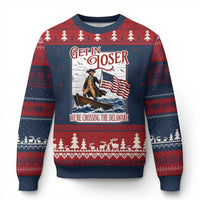 Get In Loser We're Crossing The Delaware Ugly Christmas Sweater Funny George Washington US 250th 4th Of July