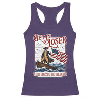 Get In Loser We're Crossing The Delaware Racerback Tank Top Funny George Washington US 250th 4th Of July