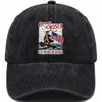 Get In Loser We're Crossing The Delaware Washed Cotton Baseball Cap Funny George Washington US 250th 4th Of July