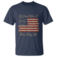 Funny The British Blew A Thirteen Colony Lead T Shirt 4Th Of July Betsy Ross Flag - Wonder Print Shop