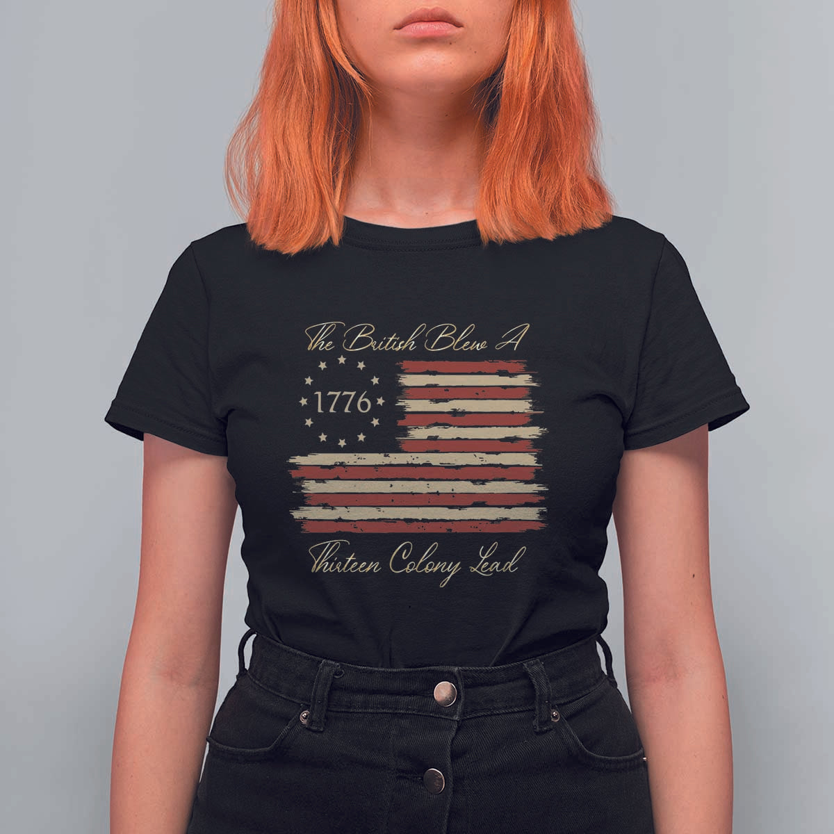 Funny The British Blew A Thirteen Colony Lead T Shirt For Women 4Th Of July Betsy Ross Flag - Wonder Print Shop