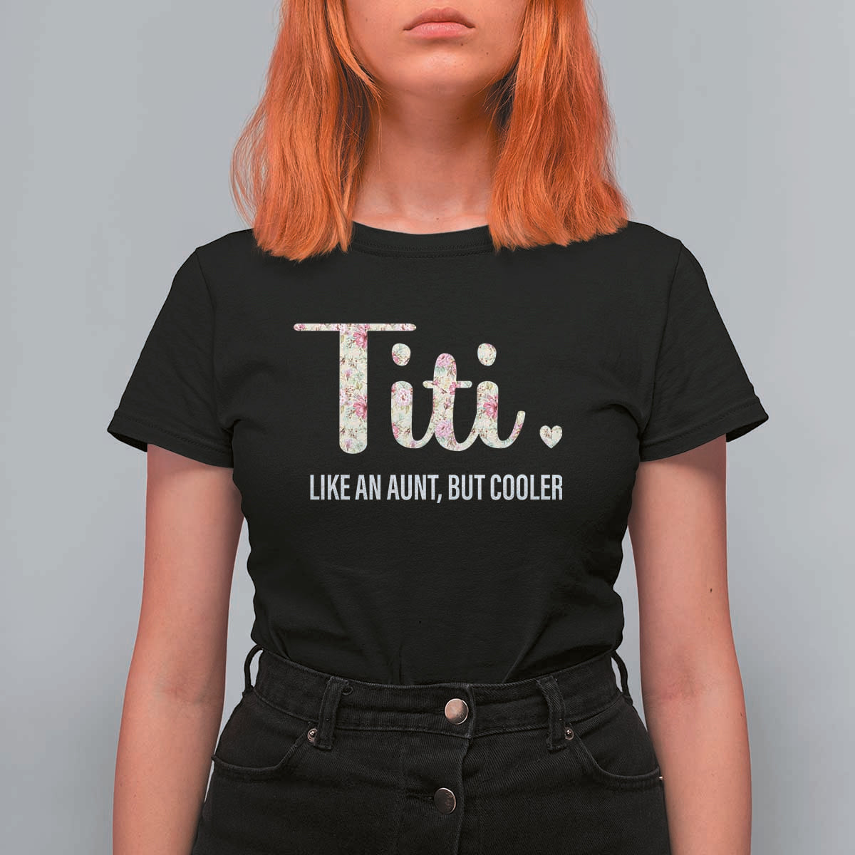 Funny Auntie T Shirt For Women Like An Aunt But Cooler Flower - Wonder Print Shop