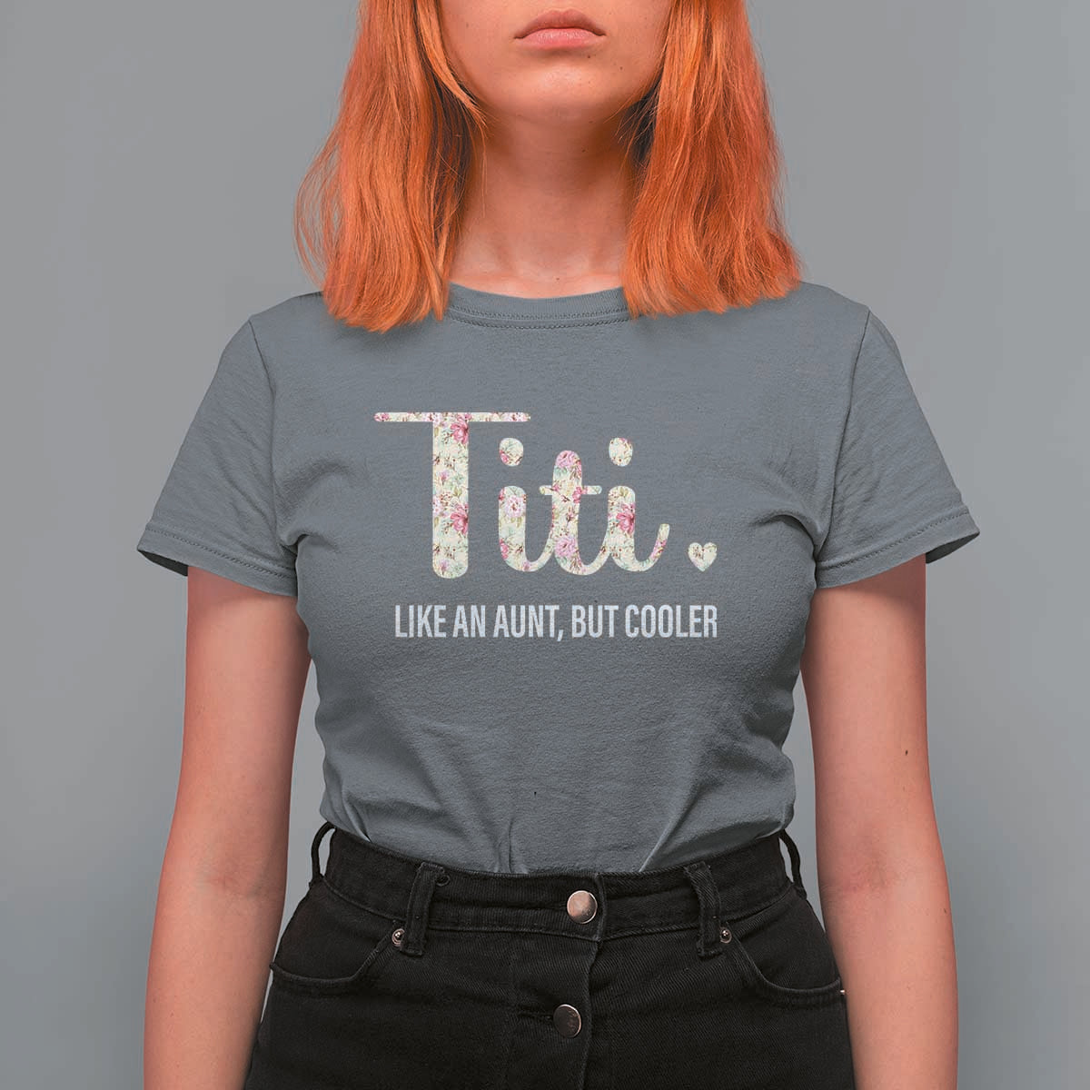 Funny Auntie T Shirt For Women Like An Aunt But Cooler Flower - Wonder Print Shop