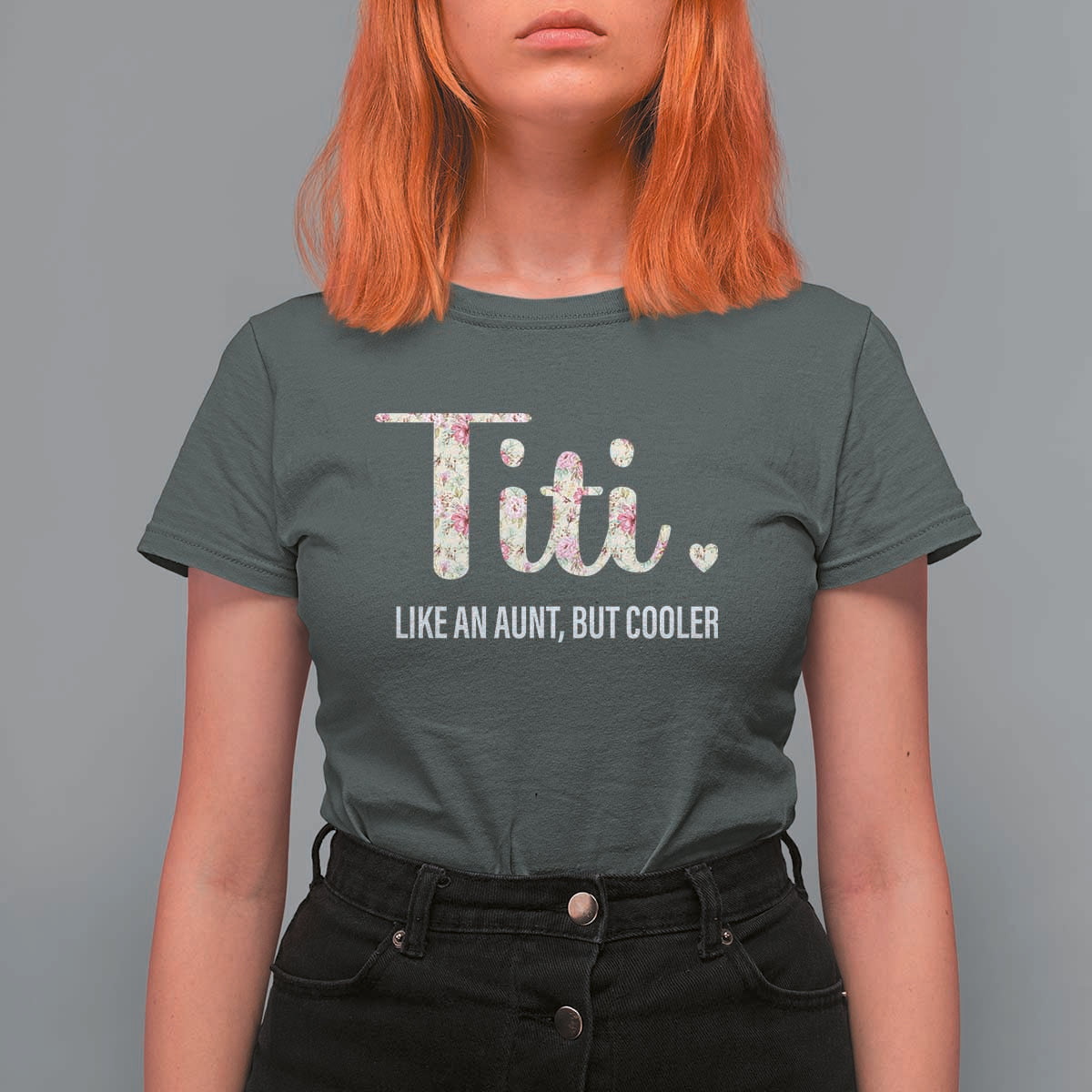 Funny Auntie T Shirt For Women Like An Aunt But Cooler Flower - Wonder Print Shop