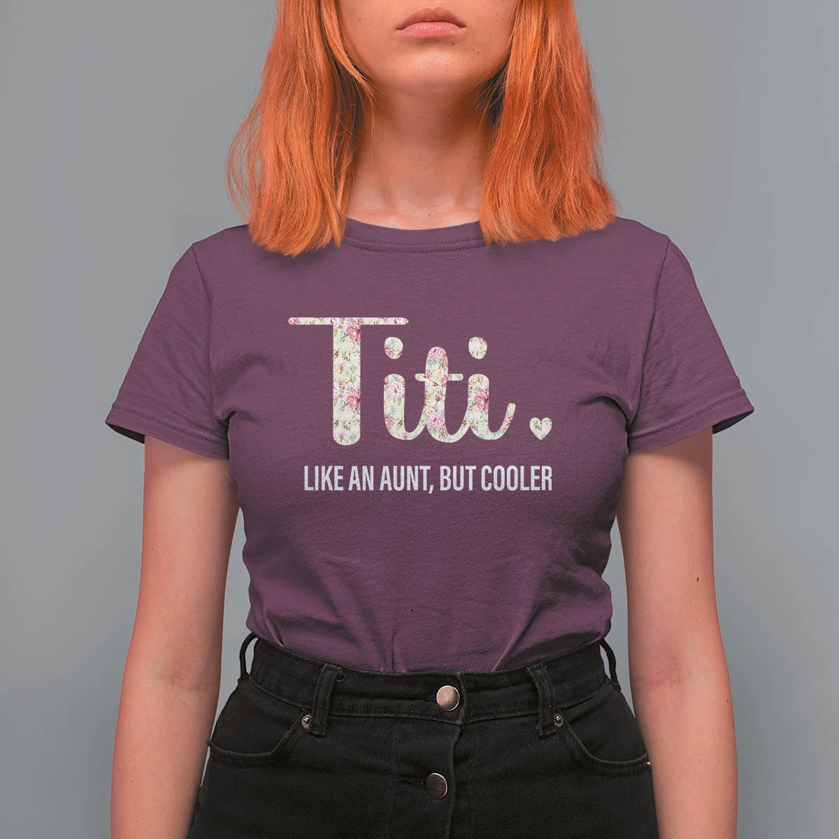 Funny Auntie T Shirt For Women Like An Aunt But Cooler Flower - Wonder Print Shop