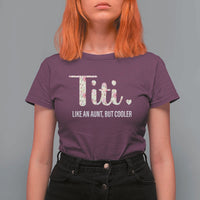Funny Auntie T Shirt For Women Like An Aunt But Cooler Flower - Wonder Print Shop
