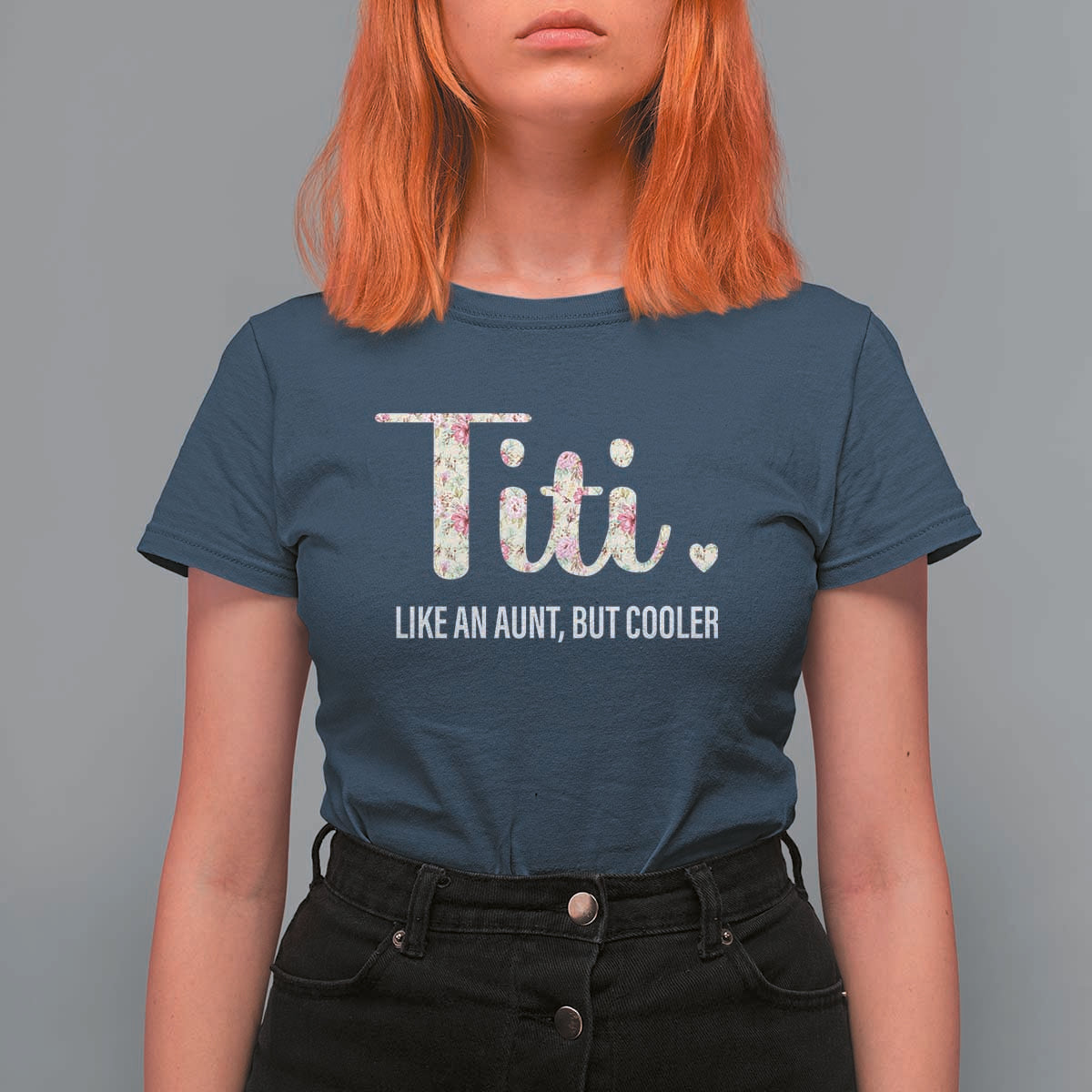 Funny Auntie T Shirt For Women Like An Aunt But Cooler Flower - Wonder Print Shop