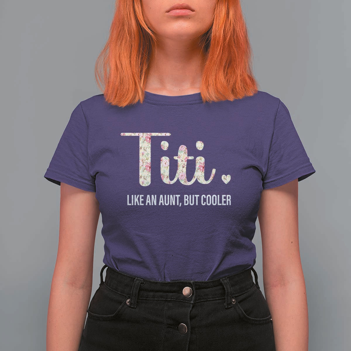 Funny Auntie T Shirt For Women Like An Aunt But Cooler Flower - Wonder Print Shop