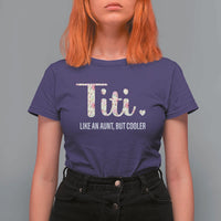 Funny Auntie T Shirt For Women Like An Aunt But Cooler Flower - Wonder Print Shop