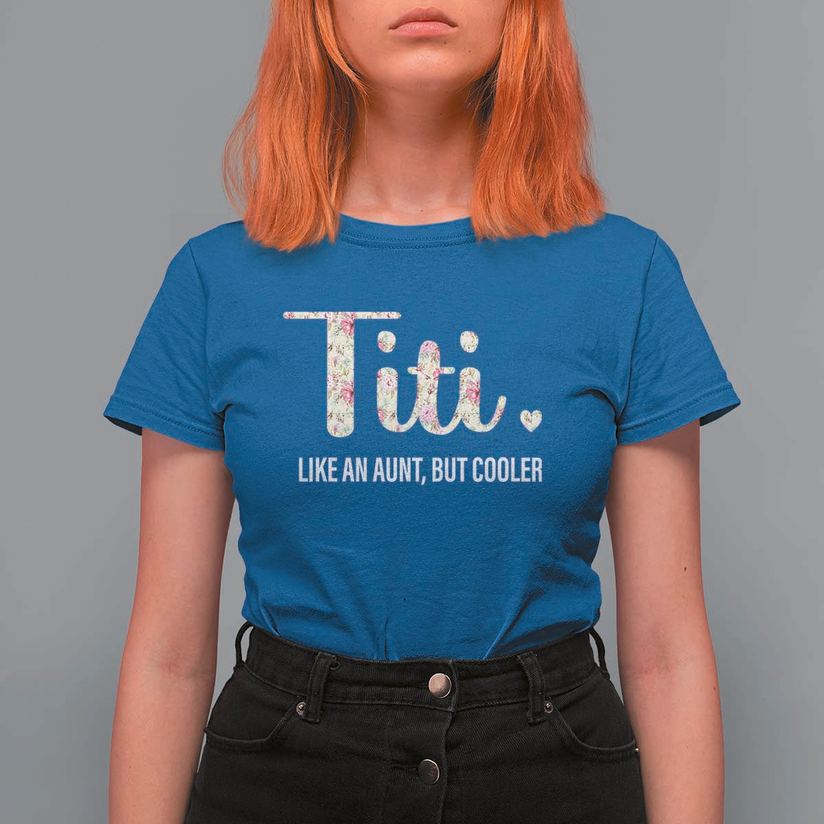 Funny Auntie T Shirt For Women Like An Aunt But Cooler Flower - Wonder Print Shop