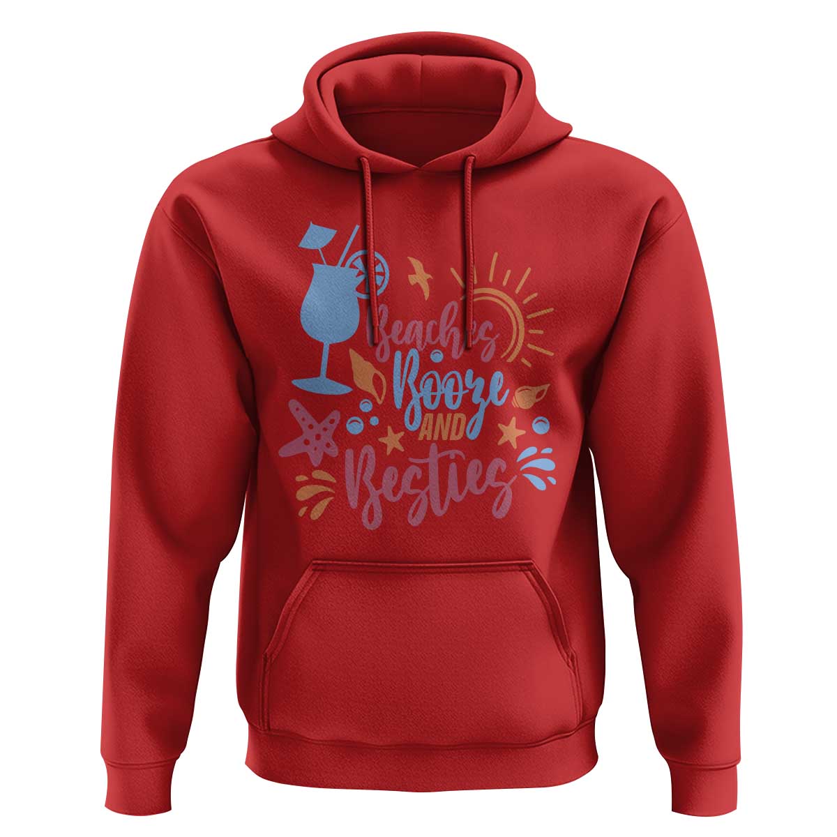Funny Girls Trip Hoodie Beaches Booze And Besties Seashell Cocktail - Wonder Print Shop